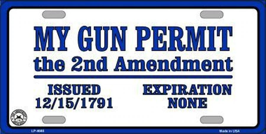 My Gun Permit 6" x 12" Metal Novelty License Plate Tag LP-4685