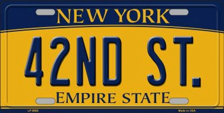 42nd St New York Novelty Metal License Plate Tag - LP-8980