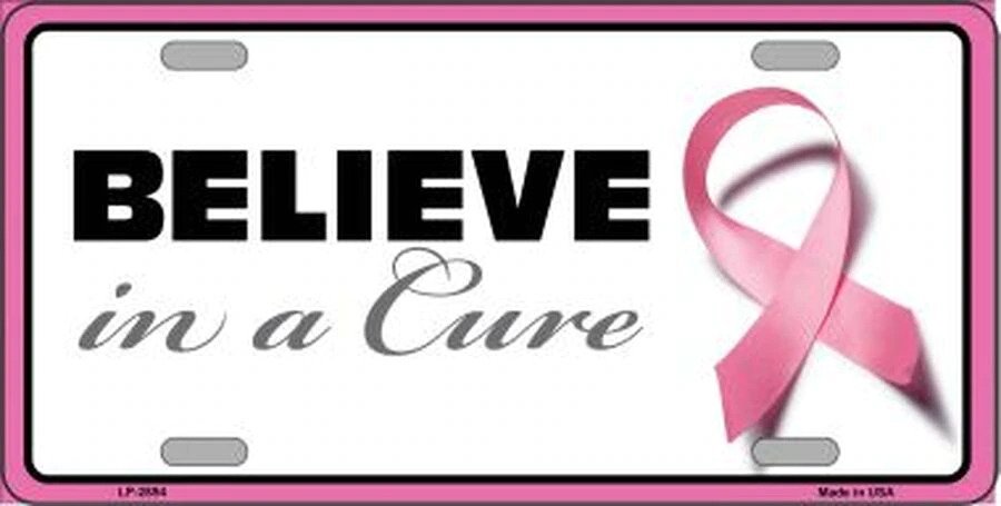 Believe In A Cure 6" x 12" Metal License Plate Tag LP-2894