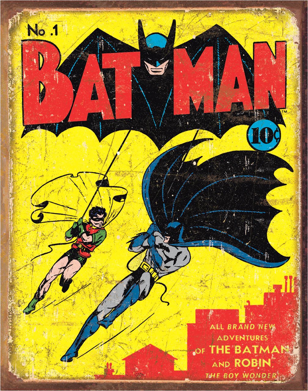 Batman No1 Cover Metal Tin Sign -1966