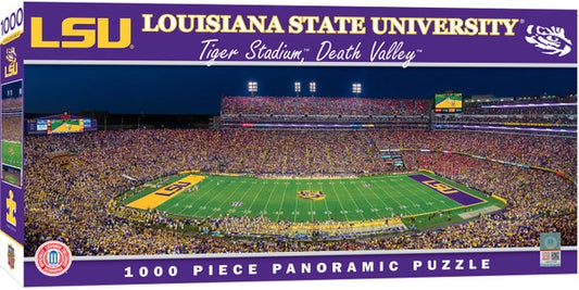 "LSU Tigers NCAA Stadium 1000-Piece Puzzle. Brand new, measures 13x39 inches. Officially licensed."