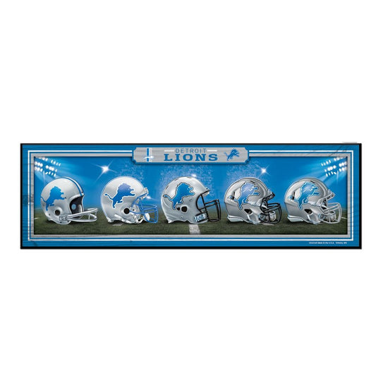 Detroit Lions "History of Helmets" 9" x 30" Wood Sign by Wincraft