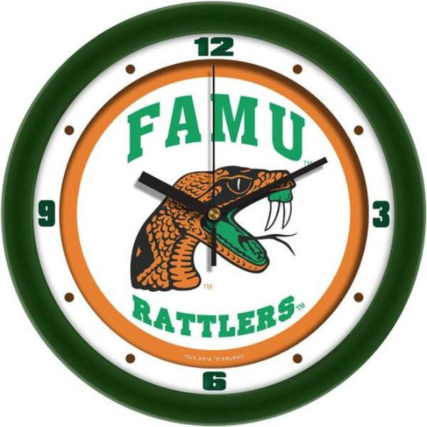Florida A&M {FAMU} Rattlers 11.5" Traditional Logo Wall Clock by Suntime