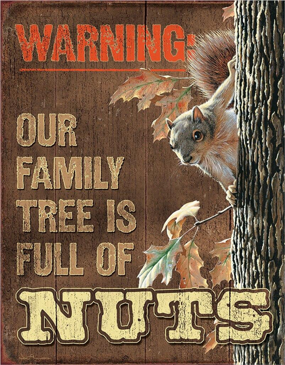 Family Tree - Nuts 12.5" x 16" Metal Tin Sign -2321