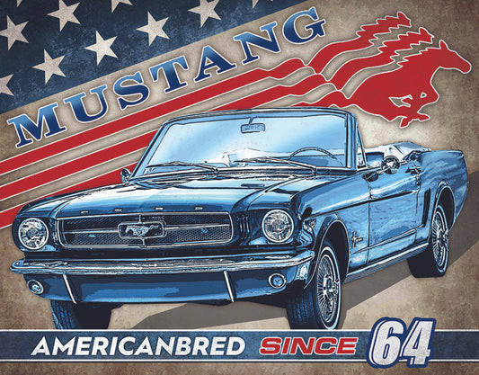 Mustang AmericanBred 16" x 12.5" Metal Tin Sign - 2654