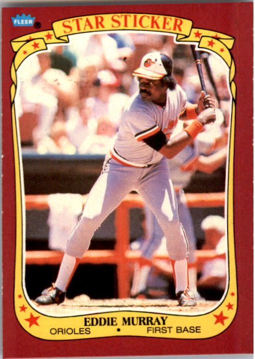 1986 Fleer Star Stickers #81 Eddie Murray- Baltimore Orioles - Baseball Card NM-MT