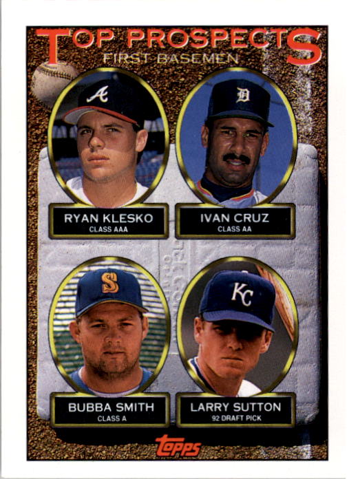 1993 Topps #423 Ryan Klesko / Ivan Cruz / Bubba Smith / Larry Sutton RC - Baseball Card NM-MT
