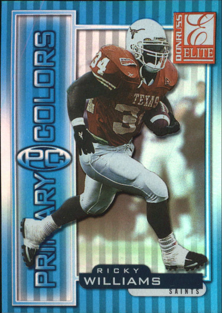 1999 Donruss Elite Primary Colors Blue #30 Ricky Williams - Football Card - NM/MT