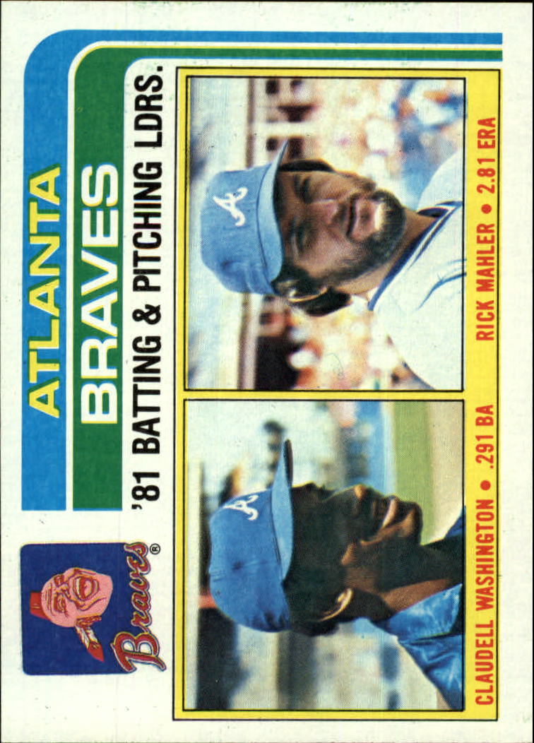 1982 Topps #126 Claudell Washington / Rick Mahler Team Leaders - Baseball Card