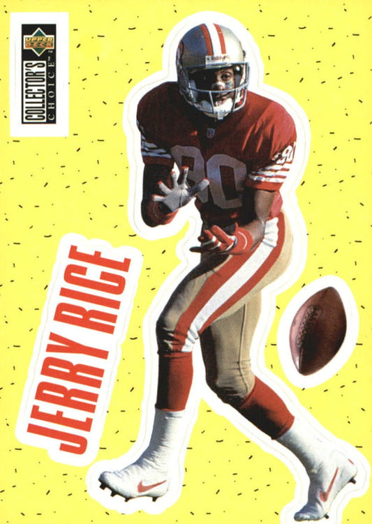1996 Collector's Choice Stick-Ums #S11 Jerry Rice - Football Card