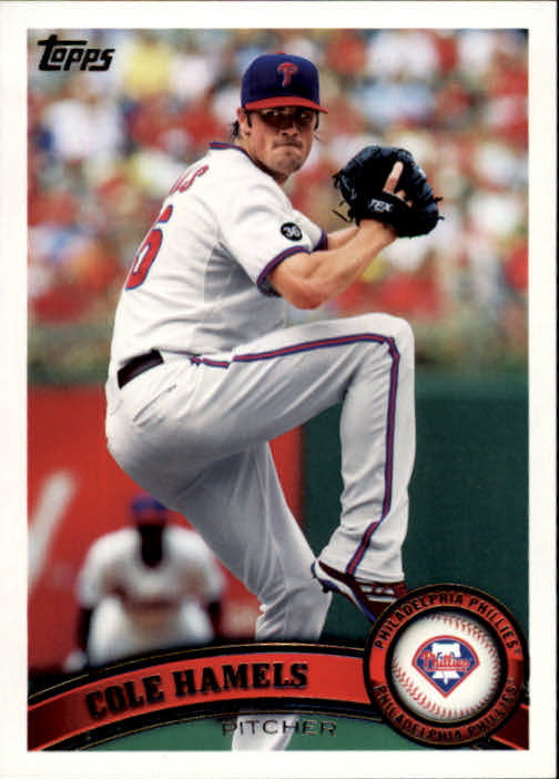 2011 Topps #460A Cole Hamels - Baseball Card - NM-MT