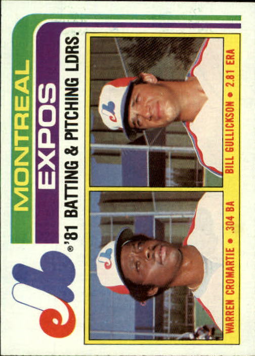 1982 Topps #526 Warren Cromartie / Bill Gullickson Team Leaders - Baseball Card NM-MT