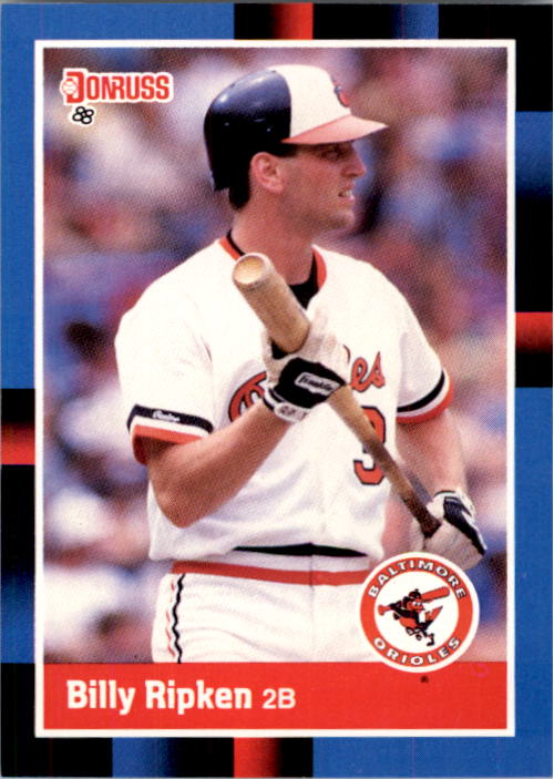 1988 Donruss Baseball Card #336 featuring 2nd Baseman Billy Ripken Rookie Card in Near Mint - Mint condition