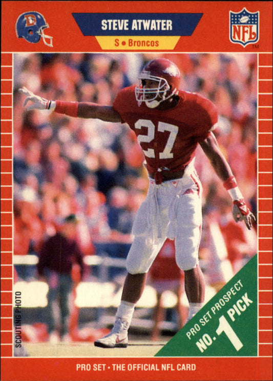 1989 Pro Set #492 Steve Atwater Rookie Card - Football Card