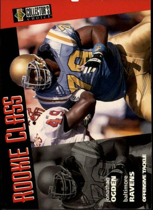 1996 Collector's Choice #4 Jonathan Ogden Rookie Card - Football Card