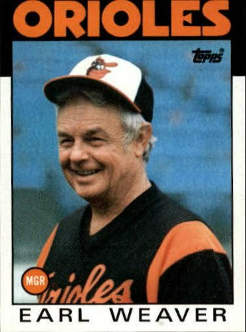 1986 Topps #321 Earl Weaver MG - Baseball Card