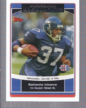 2006 Topps #309 Seattle Seahawks Highlights Shaun Alexander - Football Card