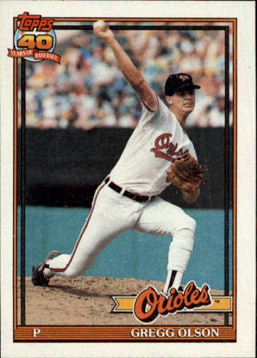 1991 Topps #10 Gregg Olson - Baseball Card NM-MT