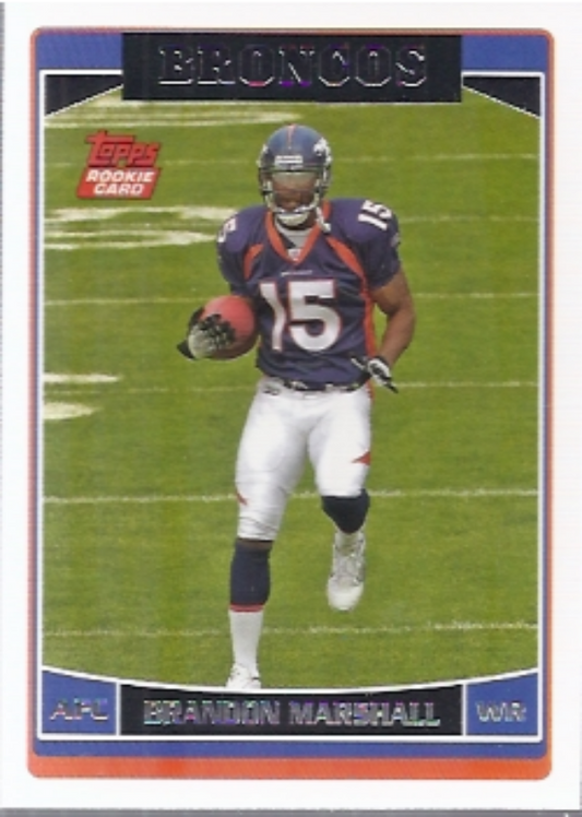 2006 Topps #385 Brandon Marshall Rookie Card - Football Card