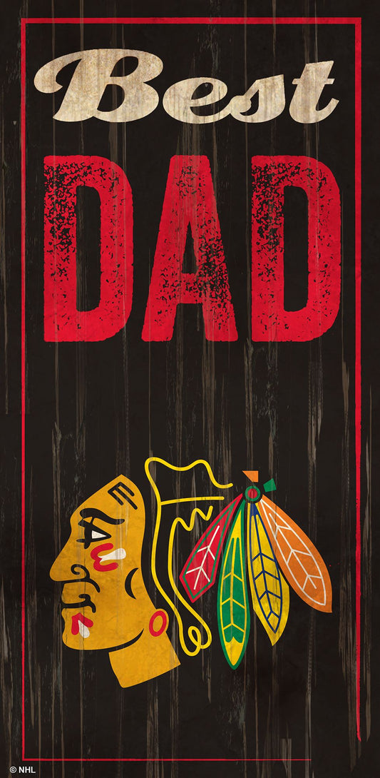 Chicago Blackhawks Best Dad Sign by Fan Creations