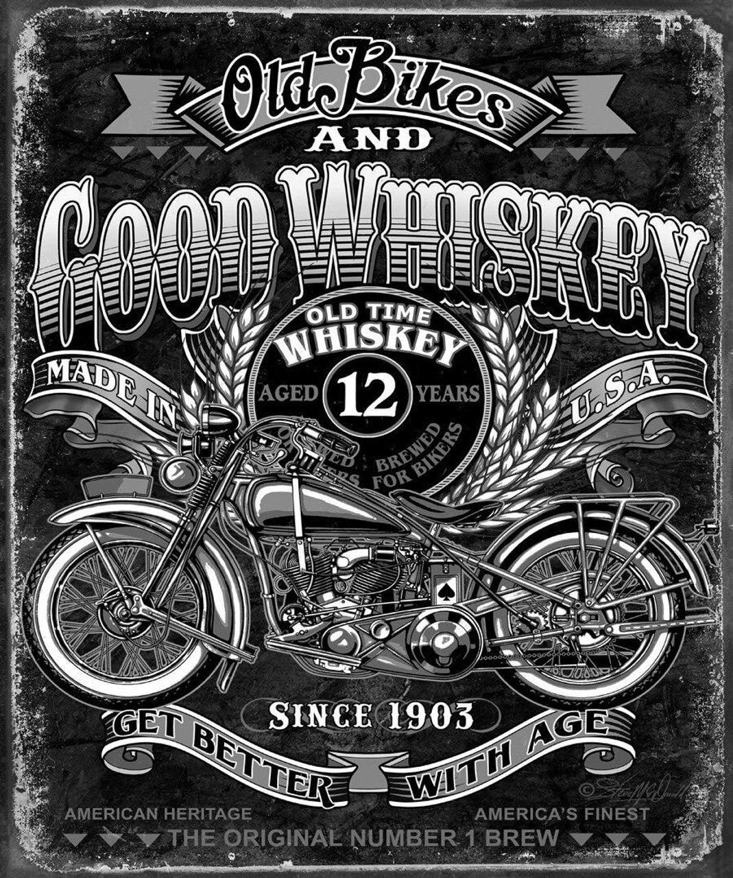 Good Whiskey Metal Tin Sign - 2458