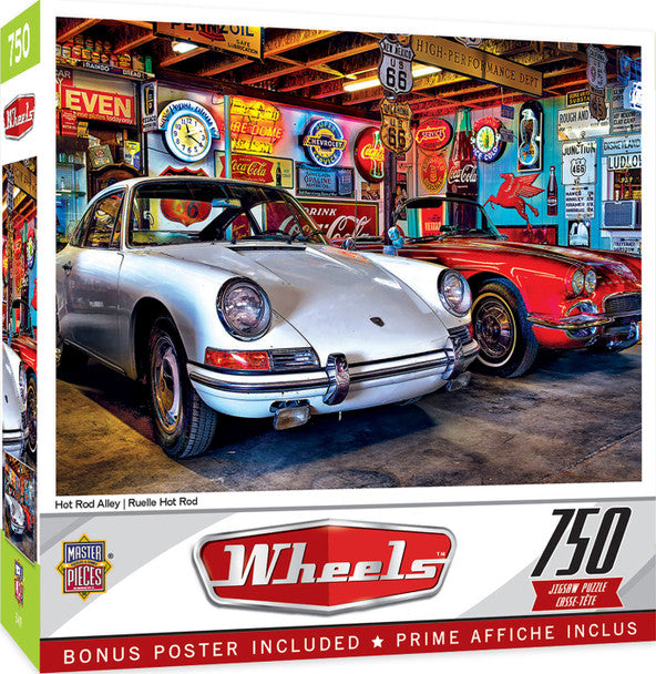 Wheels - Hot Rod Alley 750 Piece Jigsaw Puzzle by Masterpieces