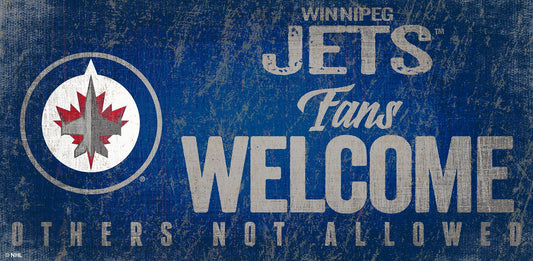 Winnipeg Jets Fans Welcome 6" x 12" Sign by Fan Creations
