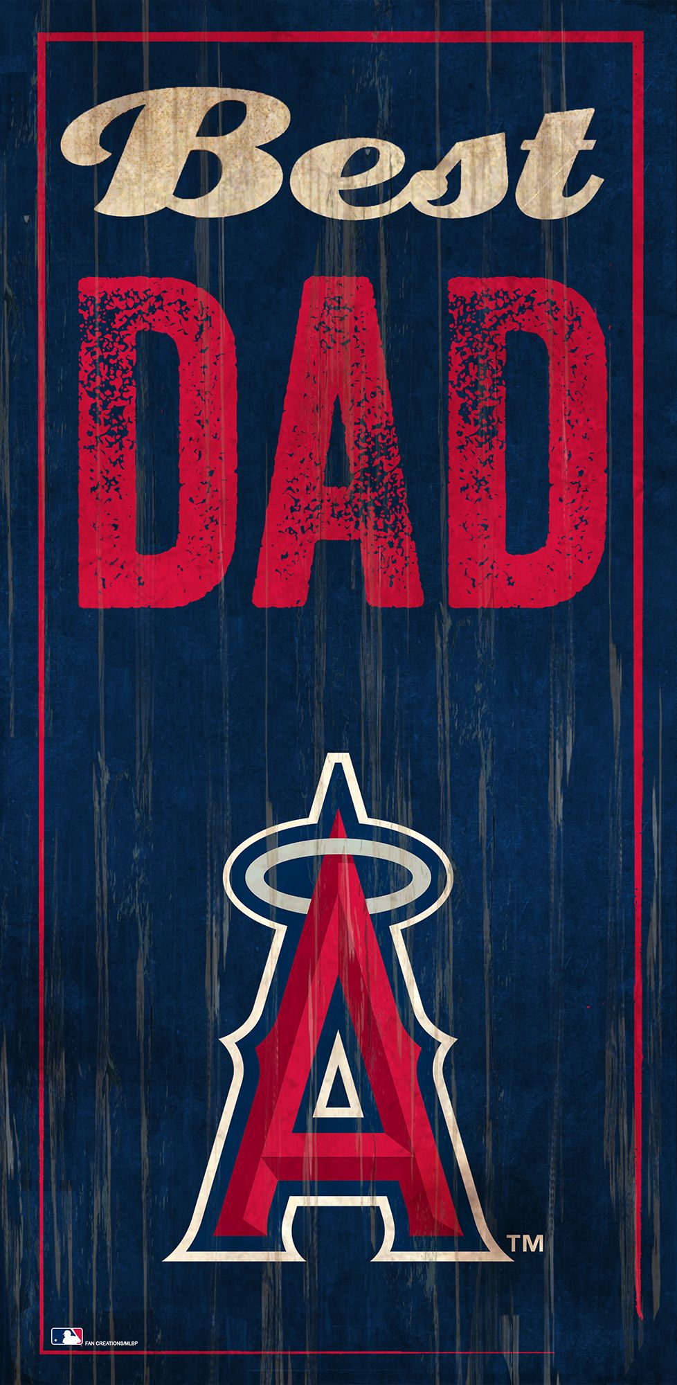 Los Angeles Angels Best Dad 6" x 12" Sign by Fan Creations