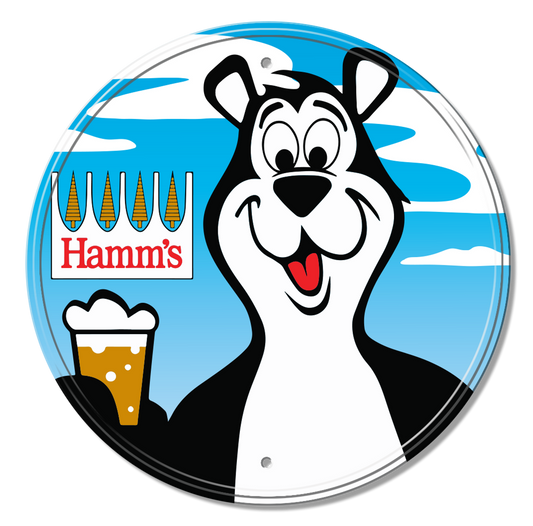 Hamm's Beer 11.75" Round Metal Aluminum Sign - 2639
