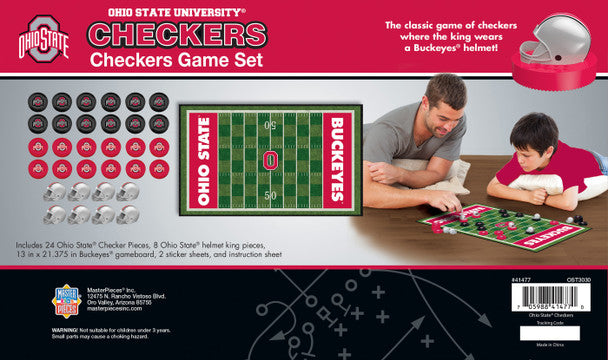 Ohio State Buckeyes Checkers Board Game by Masterpieces