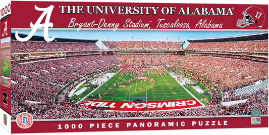 Alabama Crimson Tide NCAA Stadium Puzzle - 1000 Pieces, 13"x39", Officially Licensed, Made by Masterpieces