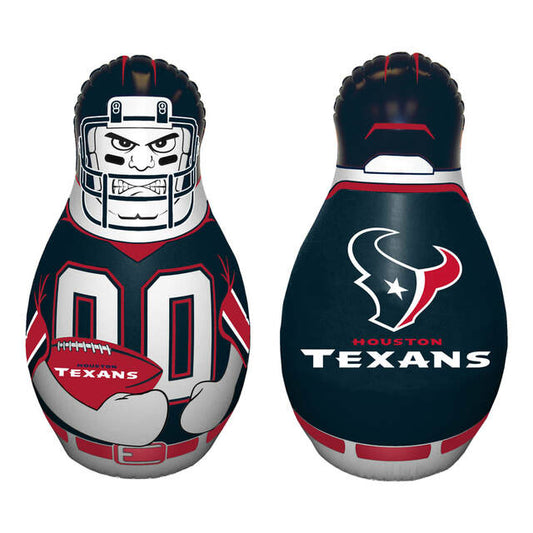 Kids inflatable toy punching bag with Houston Texans football player graphics