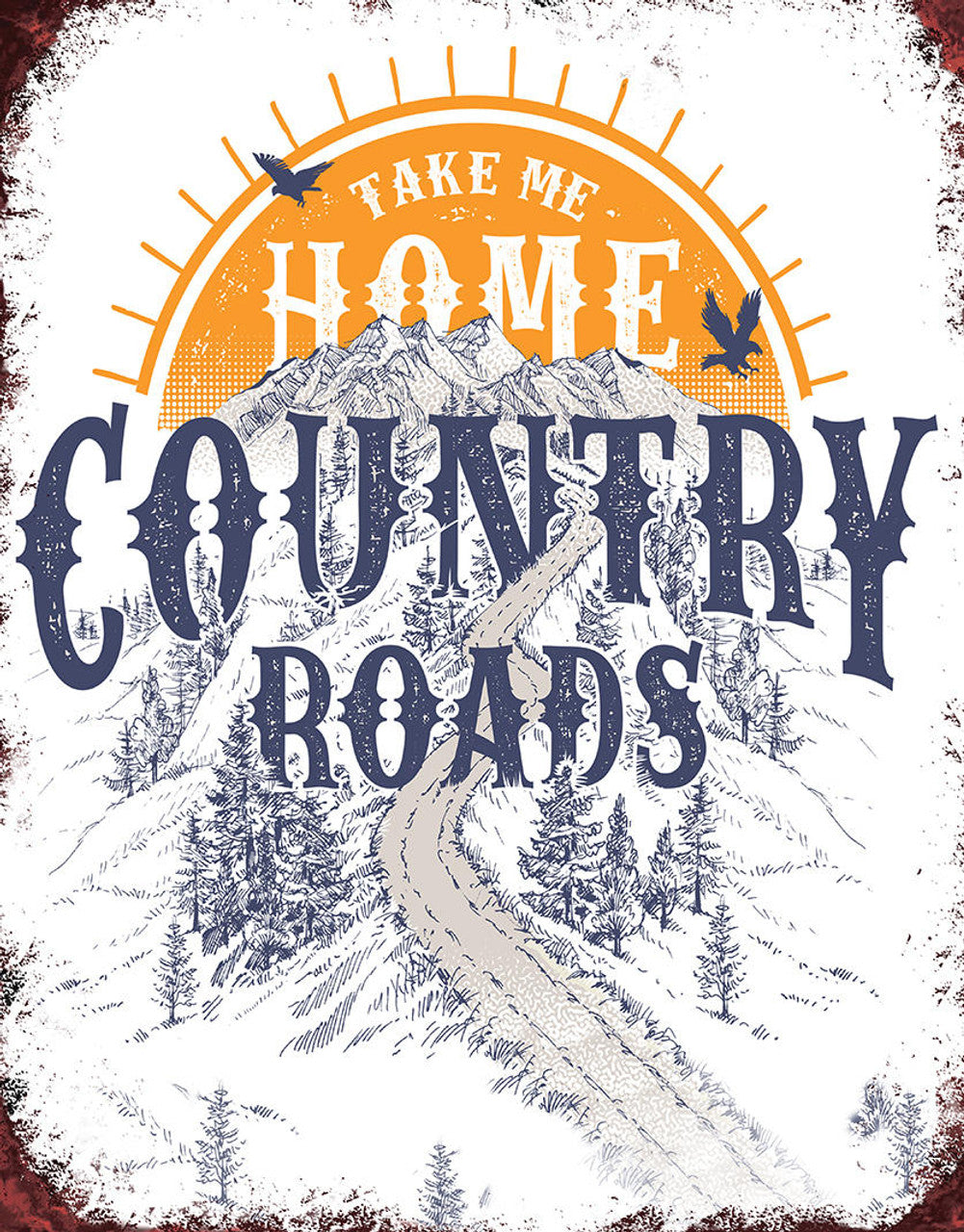 John Denver - Country Roads 12.5" x 16" Metal Tin Sign - 2606