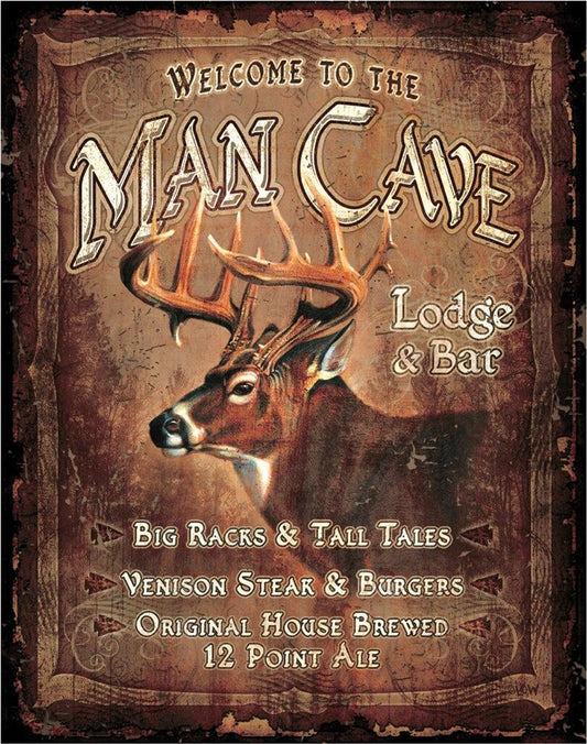 JQ - Man Cave Lodge Metal Tin Sign - 1868