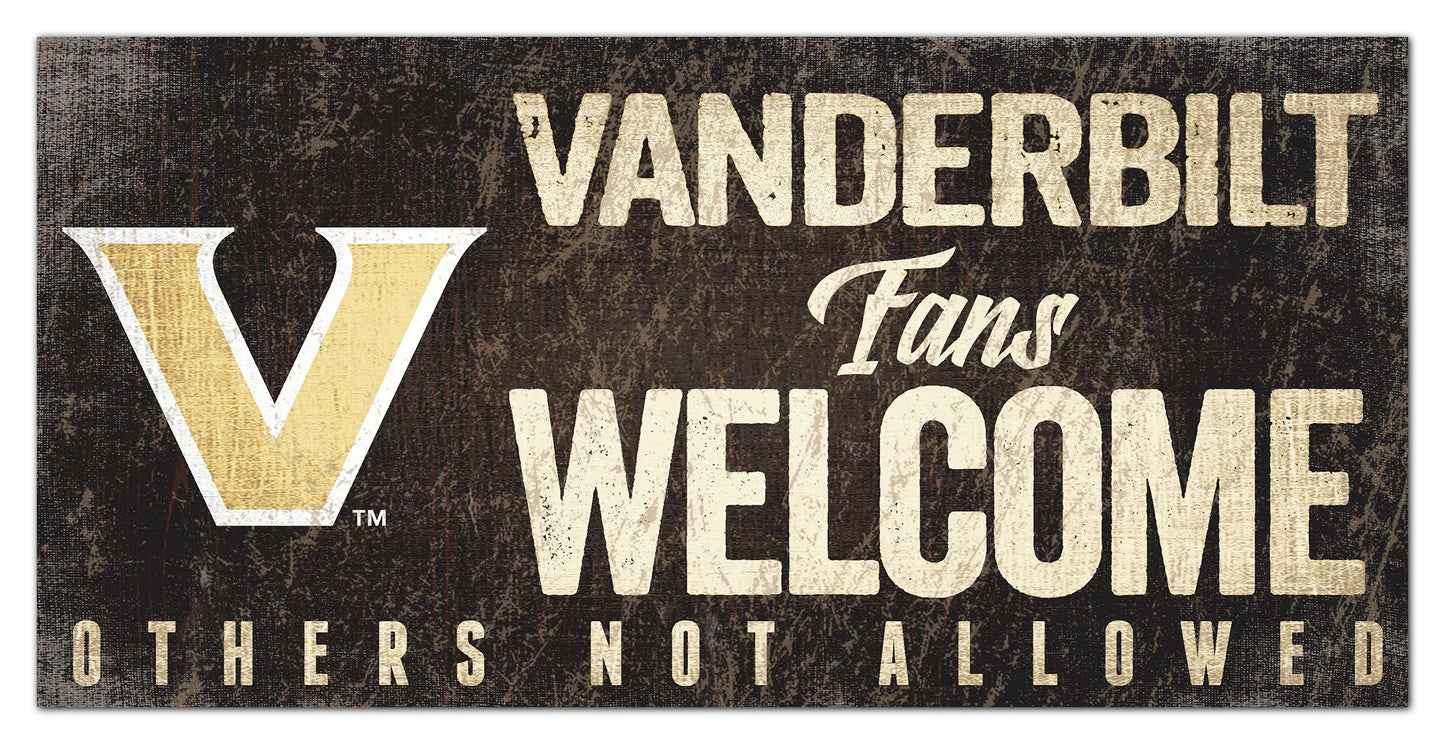 Vanderbilt Commodores Fans Welcome 6" x 12" Sign by Fan Creations