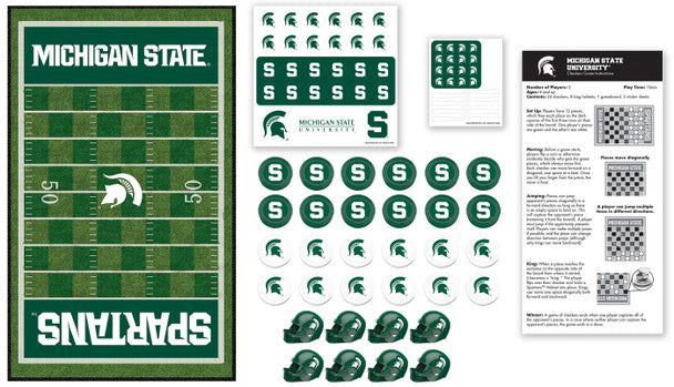 Michigan State Spartans Checkers Board Game by Masterpieces