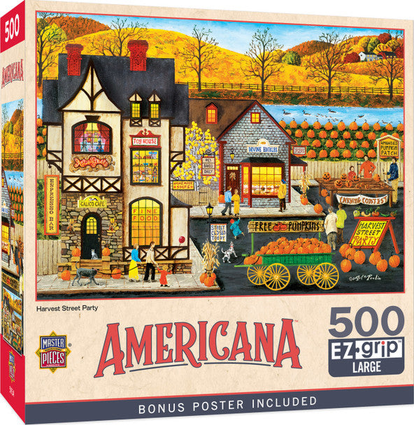 Americana - Harvest Street Party EZ Grip 500 Piece Jigsaw Puzzle by Masterpieces