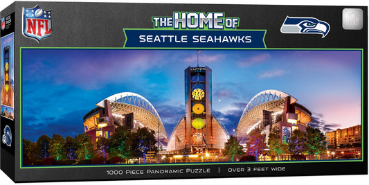 Seattle Seahawks Stadium Puzzle, 1000 pieces, brand new, measures 13" x 39", made by Masterpieces, made in the USA.