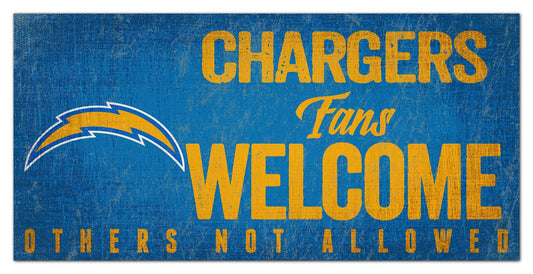 Los Angeles Chargers Fans Welcome 6" x 12"  Sign by Fan Creations