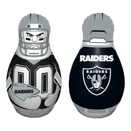 Las Vegas Raiders Tackle Buddy kids inflatable punching bag with Raiders player graphics