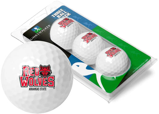 Arkansas State Red Wolves - 3 Golf Ball Sleeve by Linkswalker