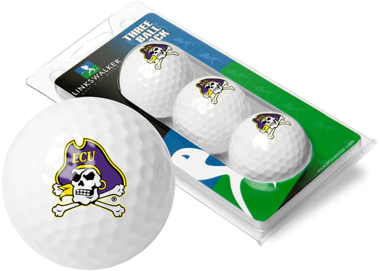 East Carolina Pirates  - 3 Golf Ball Sleeve by Linkswalker
