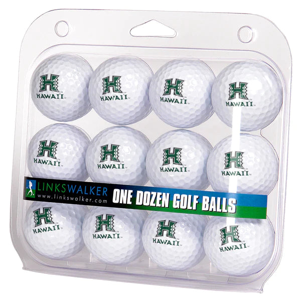 Hawaii Warriors Golf Balls 1 Dozen 2-Piece Regulation Size Balls by Linkswalker