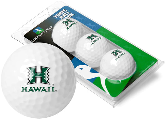 Hawaii Warriors - 3 Golf Ball Sleeve by Linkswalker