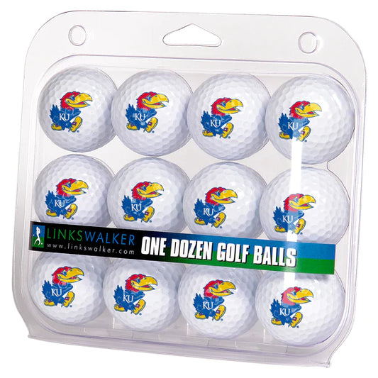 Kansas Jayhawks Golf Balls 1 Dozen 2-Piece Regulation Size Balls by Linkswalker