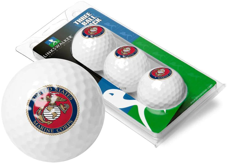 US Marines - 3 Golf Ball Sleeve by Linkswalker