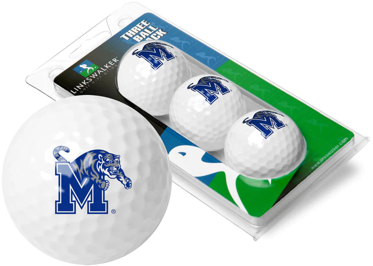 Memphis Tigers - 3 Golf Ball Sleeve by Linkswalker