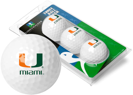 Miami Hurricanes 3 Golf Ball Sleeve: Team pride on the green. Vibrant colors, official logo. Perfect for avid golfing enthusiasts