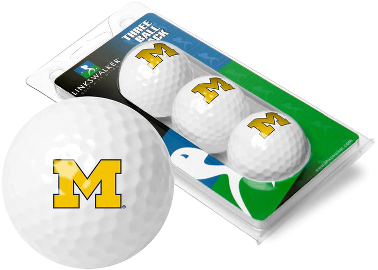 Michigan Wolverines - 3 Golf Ball Sleeve by Linkswalker