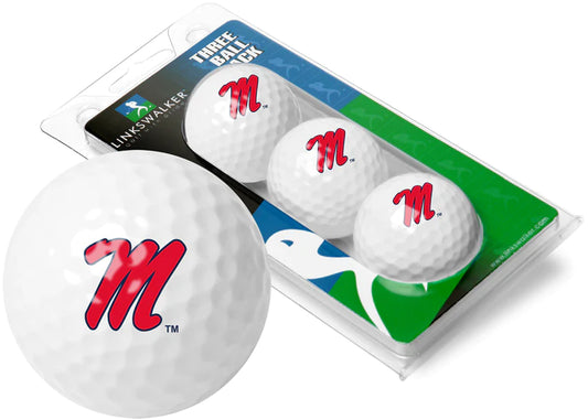Mississippi Rebels - 3 Golf Ball Sleeve by Linkswalker